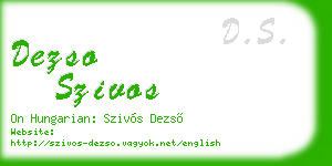 dezso szivos business card